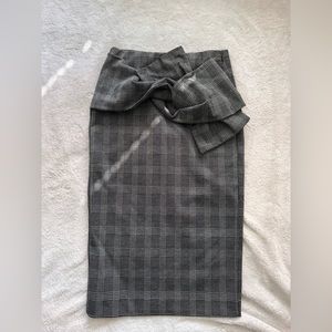 NWT H&M Plaid Bow Pencil Skirt Size S